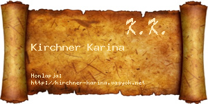 Kirchner Karina névjegykártya
